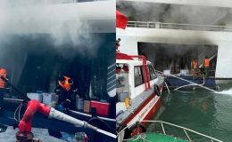 Hiện trường tàu du lịch ở Cát Bà bốc cháy giữa trưa, tình hình 32 người mắc kẹt?