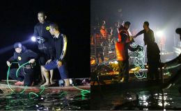 Tình hình tìm kiếm người mất tích vì lật tàu hồ Thác Bà, thợ lặn làm việc xuyên đêm trong khó khăn