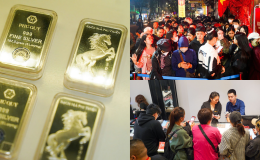 Bạc lên ngôi ngày Vía Thần Tài: Người dân xếp hàng trắng đêm thay vì vàng