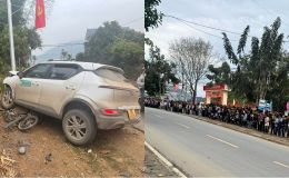 Vụ hiệu trưởng tử vong vì bị ô tô lấn làn húc văng: Hàng nghìn học sinh xếp hàng tiễn biệt người thầy