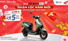 Lì xì đầu xuân, Honda Việt Nam ưu đãi đặc biệt 5 triệu đồng cho xe gắn máy điện Honda ICON e: