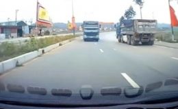 Đi ngược chiều trước biển cấm, tài xế xe ben ở Hải Phòng trả giá đắt sau đoạn video tố giác