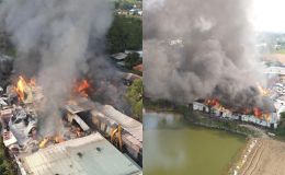 Hiện trường cháy lớn kho hàng gần khu dân cư ở Đồng Nai, mái nhà xưởng đổ sập sau nhiều tiếng nổ