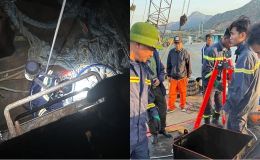 Hiện trường vụ 3 người tử vong dưới hầm tàu hàng ở Khánh Hòa, công an thông tin nguyên nhân ban đầu