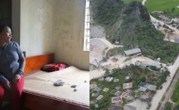 Hiện trường vụ nổ mìn tại mỏ đá ở Quảng Trị, thiệt hại nhiều tài sản của người dân