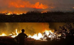 Hiện trường vụ cháy tại khu tái định cư 7 ha ở TP.HCM: Khói đen bốc cao, người dân gồng mình dập lửa