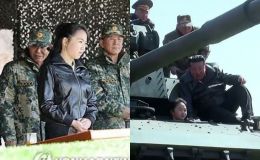 Triều Tiên công bố hình ảnh con gái lãnh đạo Kim Jong-un lái xe tăng, lộ người thừa kế quyền lực?