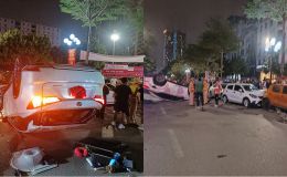 Camera ghi lại biểu hiện bất thường của xe Lexus trước khi gây tai nạn liên hoàn ở Trung Kính