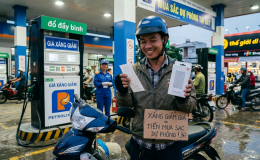 Giá xăng 9h tối nay 10/4 `đứng yên` cực đẹp, dư tiền mua sạc dự phòng, sẵn sàng xăng tràn bình vi vu lễ 9 ngày!