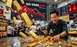 Giá vàng rơi tự do tối nay (13/4), người mua lãi ngay một chiếc Samsung Galaxy so với đỉnh tuần trước