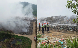 Bãi rác cháy âm ỉ suốt tuần, người dân Nghệ An ‘khó thở’ vì khói và mùi hôi nồng nặc