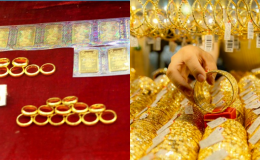 Giá vàng hôm nay 28/4: Bảng giá vàng miếng SJC vàng nhẫn 9999 cùng 'treo đỉnh lịch sử', thị trường phức tạp trước lễ