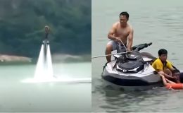 Nguyên nhân flyboard đang bay thì rơi xuống nước, lời kể của anh bán nước vứt ví và đồ để cứu người