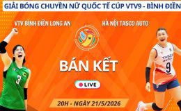 Link xem trực tiếp bóng chuyền Hà Nội Tasco vs VTV BĐ Long An 21/5, Bán kết Cúp VTV9 Bình Điền 2026