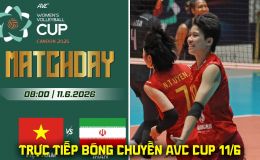 Link xem trực tiếp bóng chuyền nữ Việt Nam vs Iran 8h ngày 11/6 - Kênh phát sóng AVC Cup 2026