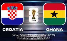 Dự đoán tỷ số Croatia vs Ghana, 4h ngày 28/6 - Nhận định bóng đá World Cup 2026 hôm nay