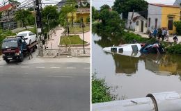 Gọi cứu hộ sau tai nạn, xe Lexus bất ngờ cùng xe cứu hộ lao xuống sông: Hé lộ nguyên nhân sự cố?