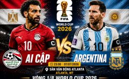 Nhận định bóng đá, dự đoán tỷ số kết quả Argentina vs Ai Cập, 23h ngày 7/7 - Vòng 1/8 World Cup 2026