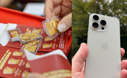 Giá vàng hôm nay tối 13/7 lao dốc cả triệu đồng, chênh lệch mua bán bị nới rộng, giá iPhone 15 Pro Max có rẻ