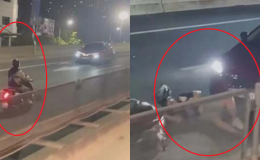 Hà Nội: Xe máy đi ngược chiều đường Vành đai 3 trên cao, cú va chạm khiến nhiều người thót tim