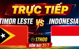 Link xem TRỰC TIẾP bóng đá Timor Leste vs Indonesia hôm nay 31/7 - VTV5, VTV6 trực tiếp AFF Cup 2026