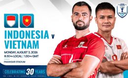 Trực tiếp bóng đá Indonesia vs Việt Nam hôm nay 3/8 - Link xem trực tiếp AFF Cup 2026 trên VTV6