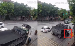 Hưng Yên: Xe tải vượt ẩu chèn người phụ nữ tử vong tại chỗ, camera ghi lại diễn biến vụ việc