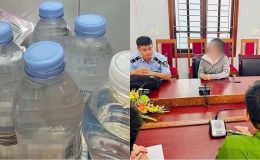 Lời thú nhận của người phụ nữ rót nước vào vỏ chai bán cho khách ở gần cổng BV Hữu nghị Đa khoa Nghệ An