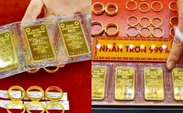 Giá vàng hôm nay 15/8 mới nhất: SJC và vàng nhẫn vọt lên mốc mới, vàng thế giới bứt phá phiên cuối tuần