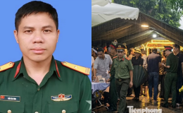 Thiếu tá Trần Văn Tùng hy sinh khi cứu người: 2 con thơ ngóng bố, câu hỏi xé lòng của cậu bé 4 tuổi