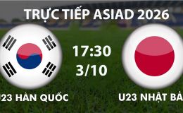 VTV6, VTVGo TRỰC TIẾP bóng đá ASIAD 2026 hôm nay 3/10 - Link xem trực tiếp U23 Nhật Bản vs U23 Hàn Quốc