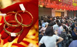 Bảng giá vàng hôm nay 12/10: Vàng SJC vàng 9999 vừa tăng đã giảm ngay, vàng thế giới 'quay xe'