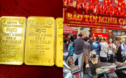 Bảng giá vàng hôm nay 13/10: Vàng SJC vàng 9999 đảo chiều phút chót, thị trường rung lắc mạnh