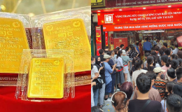Bảng giá vàng hôm nay 15/10: Vàng SJC vàng 9999 vừa tăng vừa giảm hiếm thấy, vàng thế giới đảo chiều