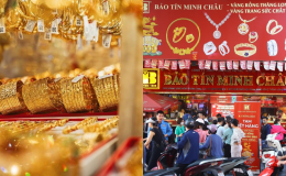 Bảng giá vàng hôm nay trưa 18/10: Vàng SJC vàng 9999 đảo giảm thêm, thị trường 'đỏ lửa' từng giờ