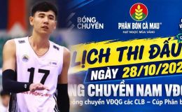 Lịch phát sóng bóng chuyền VĐQG 2026 hôm nay 28/10 - Kênh xem trực tiếp Biên Phòng MB, CA TPHCM thi đấu