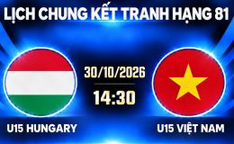 LINK xem trực tiếp U15 Việt Nam vs U15 Hungary - Trực tiếp bóng đá U15 World Cup 2026 hôm nay 30/10