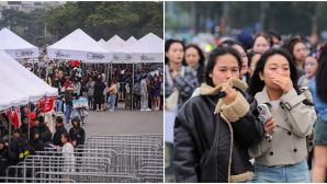 ‘Vỡ trận’ tại SVĐ Mỹ Đình: Nhiều người hâm mộ đội mưa, chen nhau xếp hàng vào xem concert Anh trai ‘say hi’