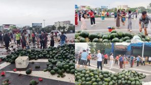 Cả nước xúc động vì cảnh tượng chưa từng có: Người dân TP Vinh xếp hàng chuyền dưa hấu, gom tiền giúp bác tài bị tai nạn