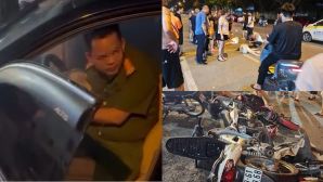 Camera ghi lại cảnh tượng kinh hoàng vụ tài xế là công an gây tai nạn liên hoàn ở Bắc Ninh