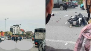 Camera ghi lại cảnh 3 thanh niên đi SH va chạm limousine tại Hạ Long, nguy kịch sau cú tông kinh hoàng