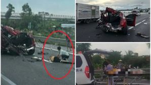 Hiện trường tan tành vụ tai nạn ô tô con và xe tải trên cao tốc HN-HP: Người, xe nằm bẹp giữa đường