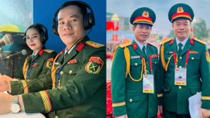 Điều đặc biệt về nam Thượng tá là tổ trưởng tổ thuyết minh ở Đại lễ A80, gây ấn tượng bởi giọng đọc hào sảng