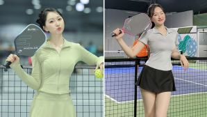 Chẳng cần hở bạo khoe thân, Á khôi thanh lịch Kim Trà My vẫn hút mọi ánh nhìn trên sân pickleball