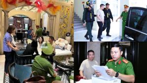 Xôn xao hình ảnh Đoàn Di Băng mếu máo muốn khóc khi chồng bị bắt, lực lượng chức năng đến khám nhà