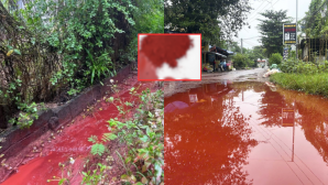 Tiết lộ nguyên nhân vụ chất lỏng đỏ như máu, hôi hắc phủ kín mặt đường ở Thái Nguyên