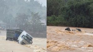 Tình hình tìm kiếm tài xế mất tích khi tự ý mở rào chắn vượt ngầm tràn khiến xe tải bị cuốn trôi ở Quảng Trị