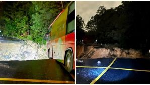 Thót tim cảnh đèo Mimosa Đà Lạt bị xé toạc, cuốn trôi suýt ‘nuốt chửng’ xe khách 45 chỗ