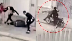 Hai thanh niên đi xe máy tông 1 người đàn ông nằm bất động rồi tiếp tục đánh đập dã man ở Hà Nội