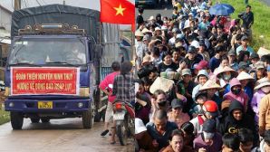 Đoàn xe cứu trợ nối đuôi nhau vào vùng lũ Đắk Lắk, len lỏi từng đường làng ngõ xóm trao quà